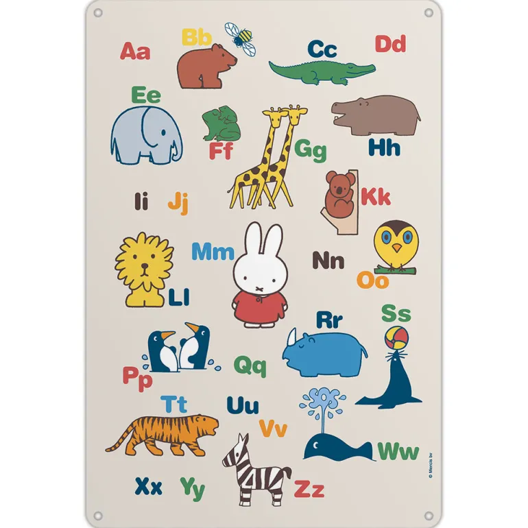 Miffy Alphabet Metal Sign