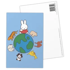 Miffy Animals Globe Postcard