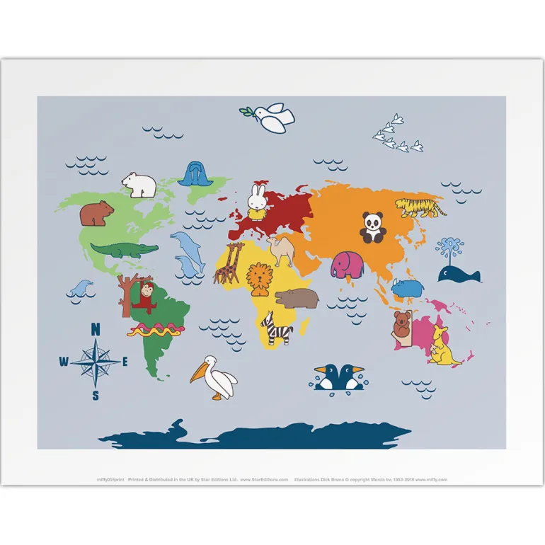 Miffy Animals Map Mini Poster