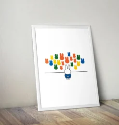 Miffy at an Art Gallery Framed Mini Poster