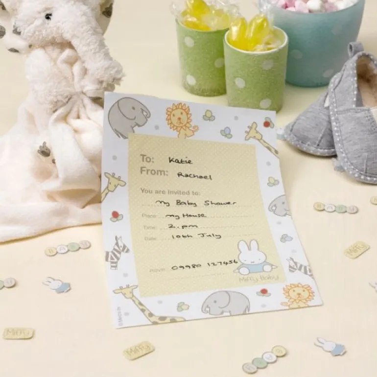 Miffy baby party invites - pack of 10
