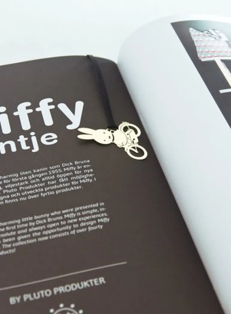Miffy Bicycle Bookmark Gold