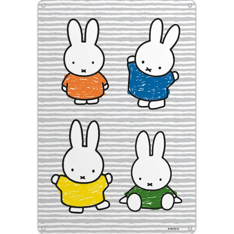 Miffy Coloured Dresses Metal Sign