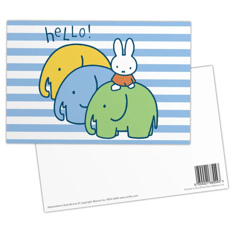 Miffy Elephants Postcard