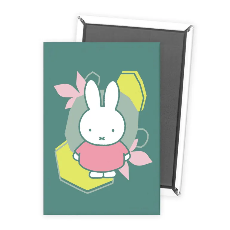 miffy floral expression pink dress magnet