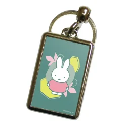 miffy floral expression pink dress metal keyring