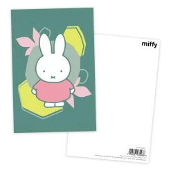 miffy floral expression pink dress postcard