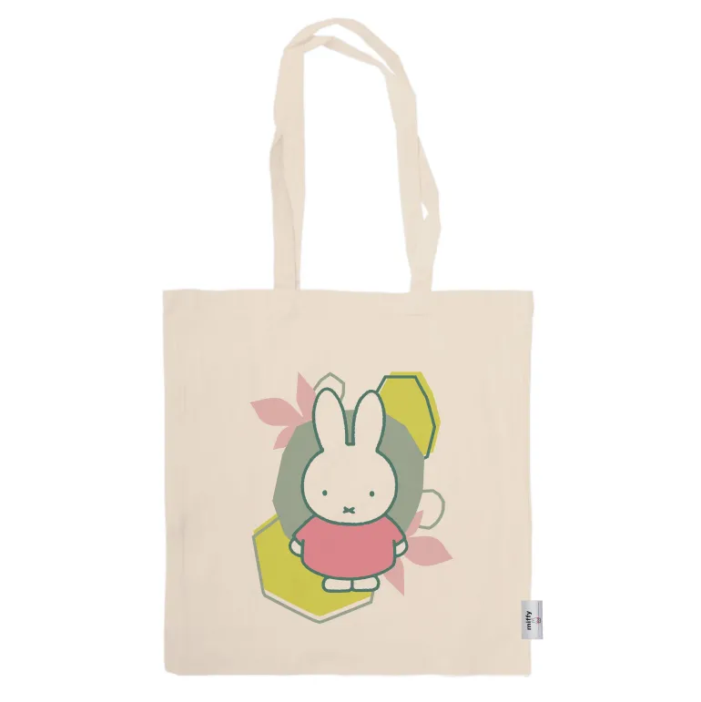 miffy floral expression pink dress tote bag