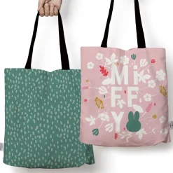 miffy floral expression pink edge to edge tote bag