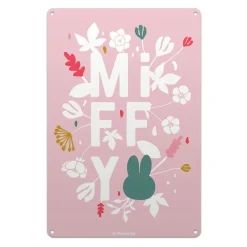 miffy floral expression pink metal sign