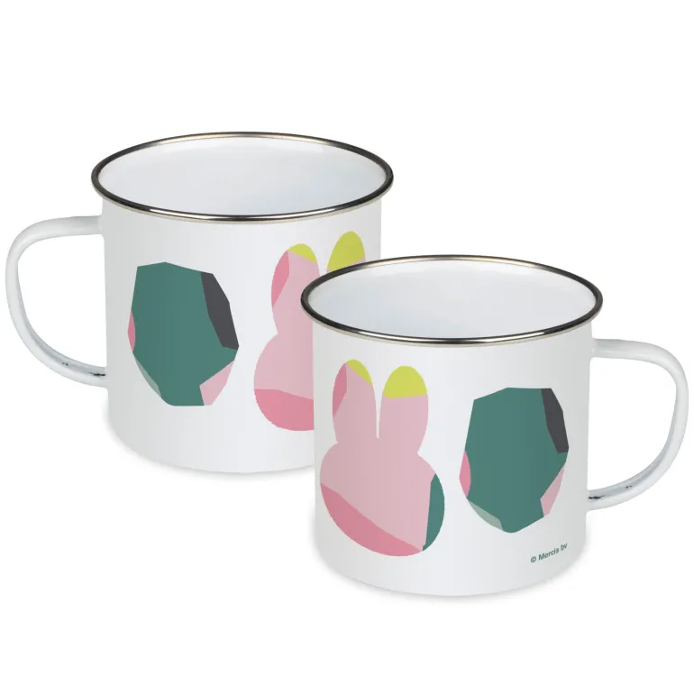 miffy floral expression pink pattern enamel mug