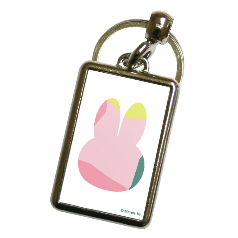 miffy floral expression pink pattern metal keyring