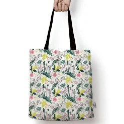 miffy floral expression pattern edge to edge tote bag