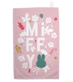miffy floral expression pink tea towel