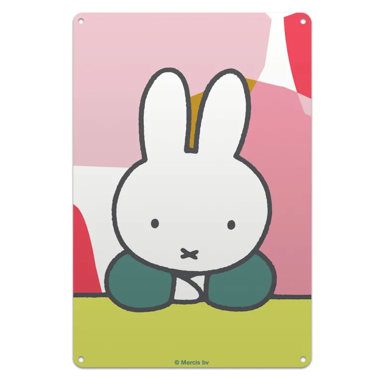 miffy floral expression pose metal sign