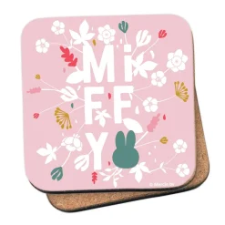 miffy floral expression pink coaster
