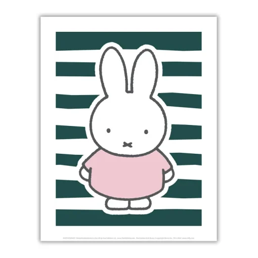 miffy floral expression stripes mini poster
