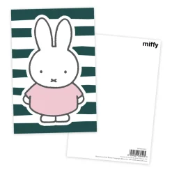miffy floral expression stripes postcard