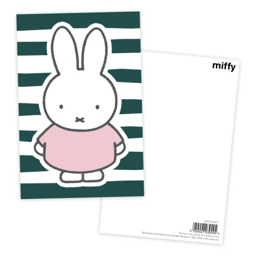 miffy floral expression stripes postcard