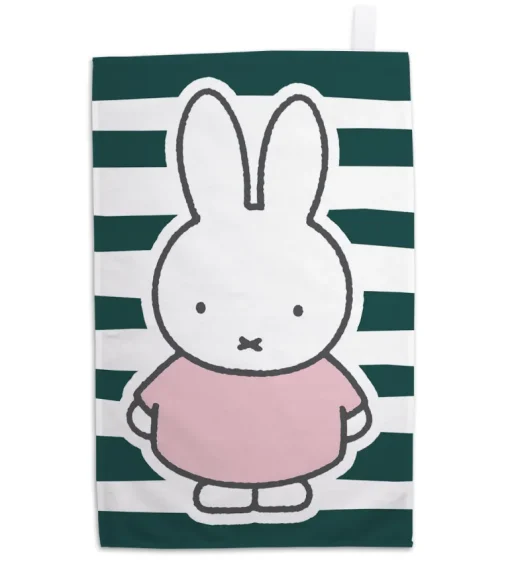 miffy floral expression stripes tea towel