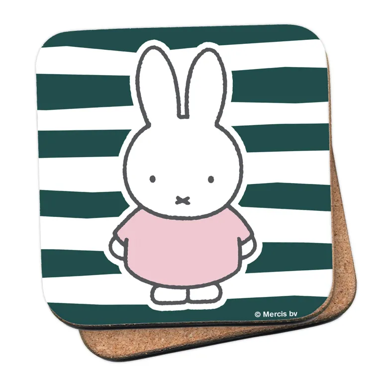 miffy floral expression stripes coaster