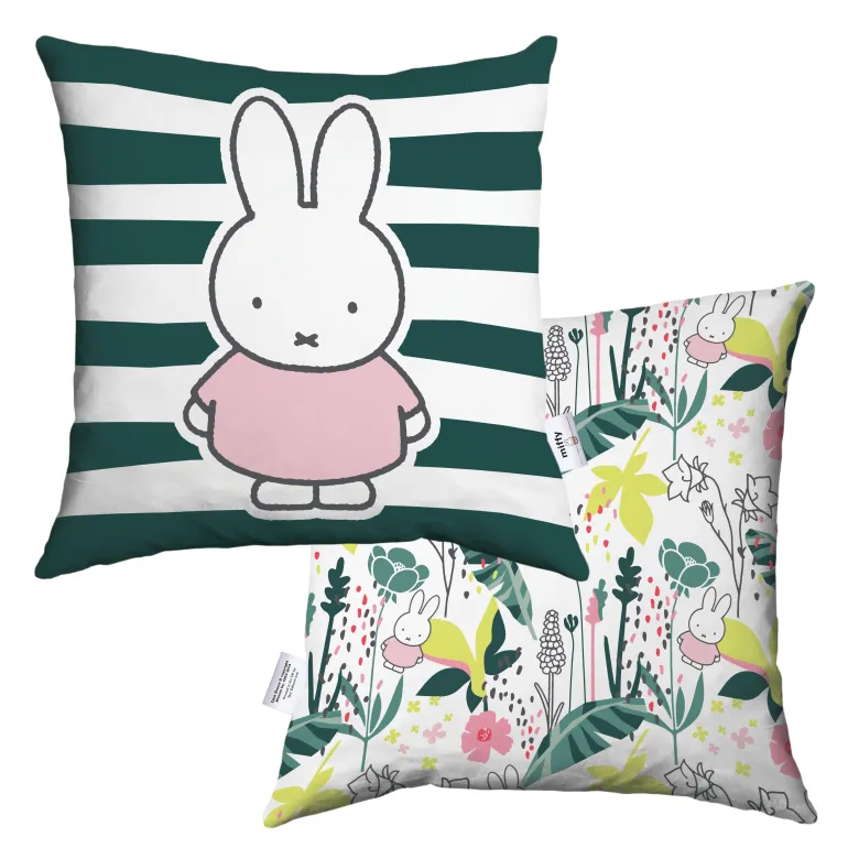 miffy floral expression stripes cushion