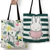 miffy floral expression stripes edge to edge tote bag