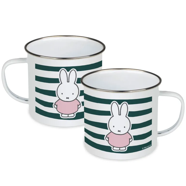 miffy floral expression stripes enamel mug