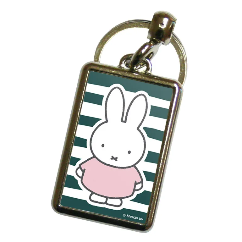 miffy floral expression stripes metal keyring
