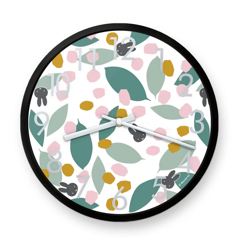 miffy floral expression teal clock