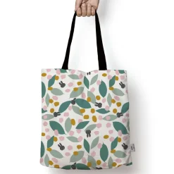 miffy floral expression teal edge to edge tote bag
