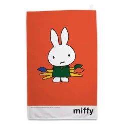 Miffy Holding Paintbrushes Tea Towel