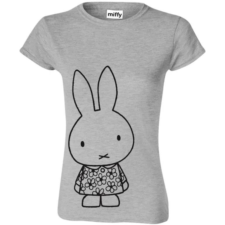 miffy ladies grey and black outline T-Shirt