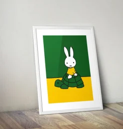 Miffy on a Tortoise Framed Mini Poster