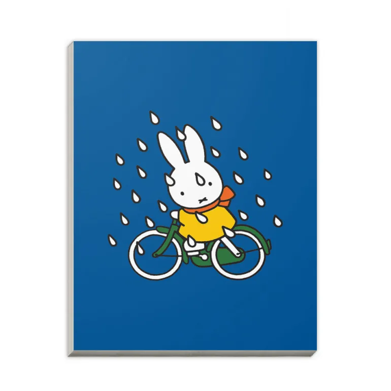 Miffy on Her Bike in the Rain A6 Notepad