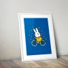Miffy on Her Bike in the Rain Framed Mini Poster