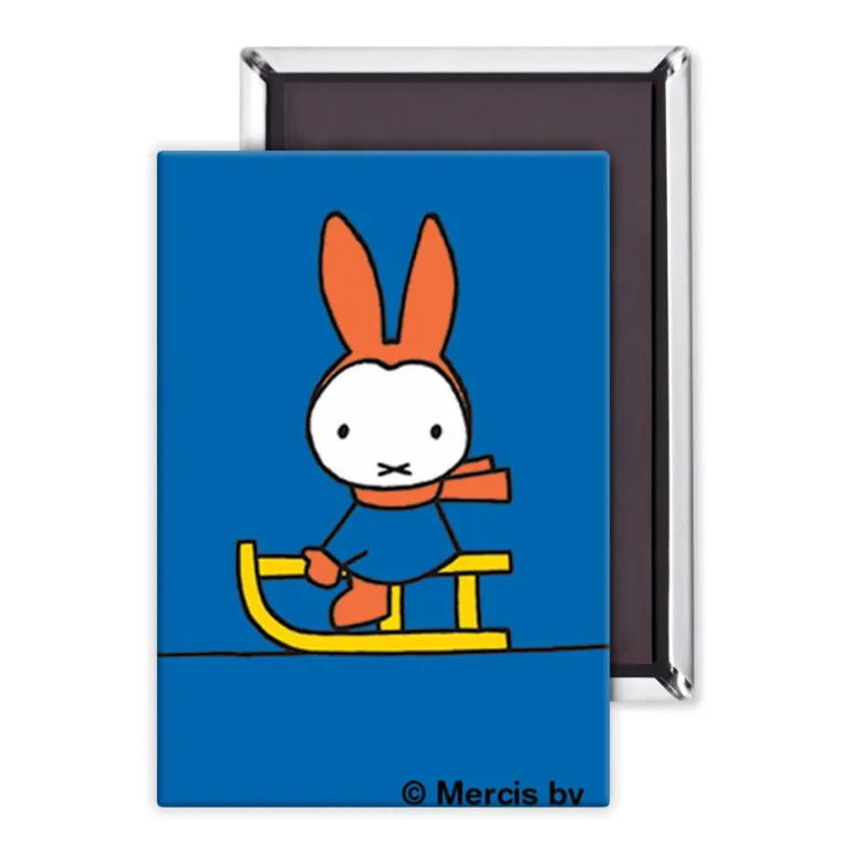 Miffy Playing on a Sleigh Magnet