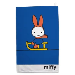 Miffy Playing on a Sleigh Tea Towel