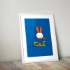 Miffy Playing on a Sleigh Framed Mini Poster