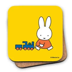 Miffy Pulling a Toy Train Cork Coaster