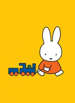 Miffy Pulling a Toy Train Mini Poster