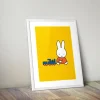 Miffy Pulling a Toy Train Framed Mini Poster