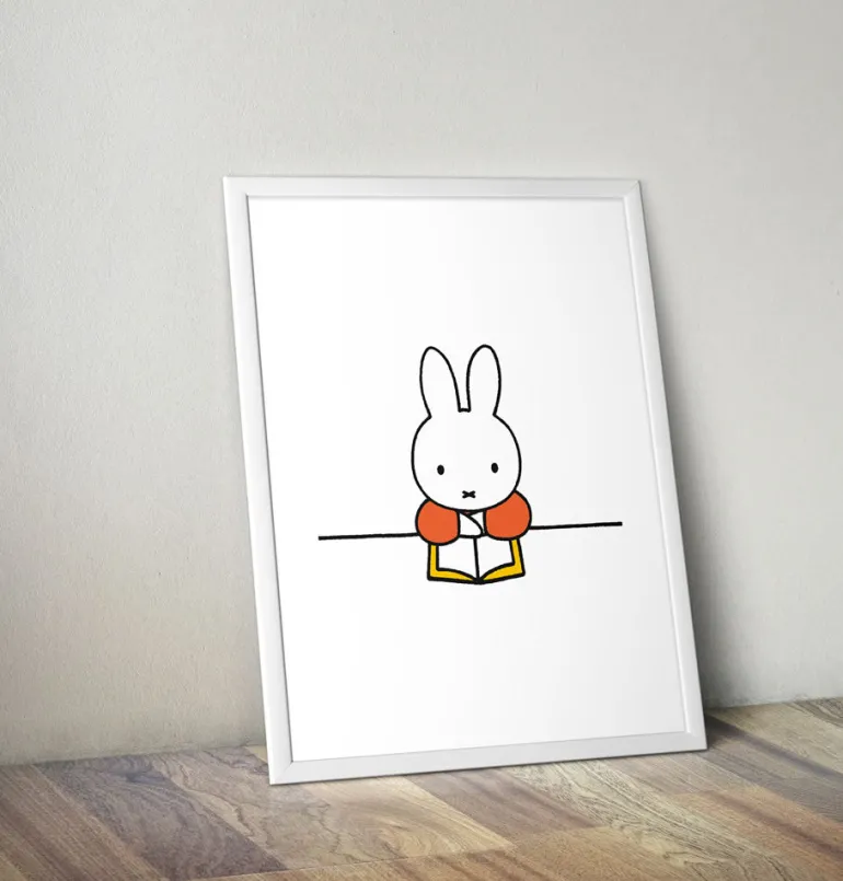 Miffy Reading a Book Framed Mini Poster