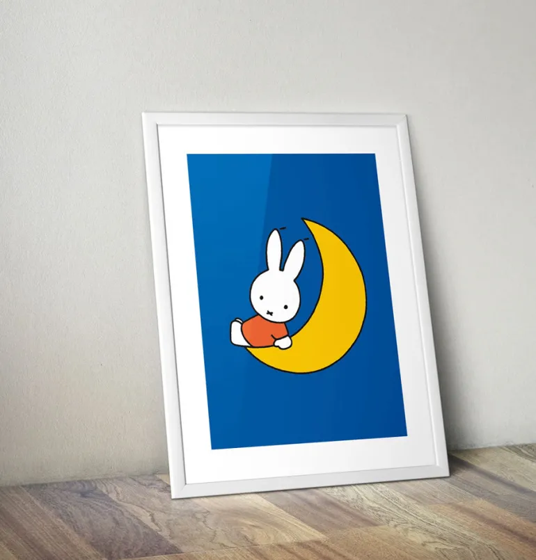 Miffy Sat on the Moon Framed Mini Poster