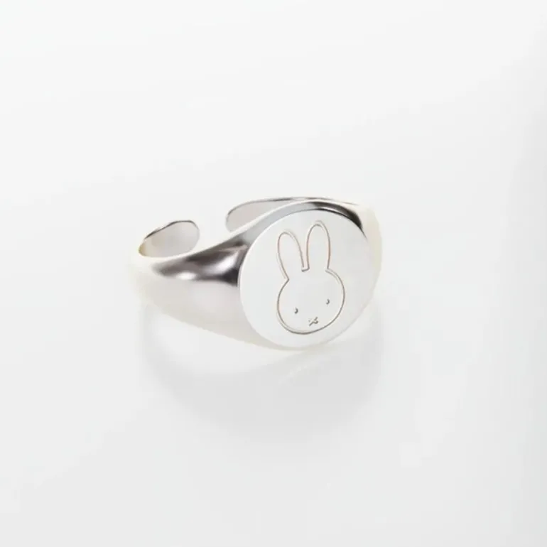 Miffy Signet Adjustable Ring (Sterling Silver)