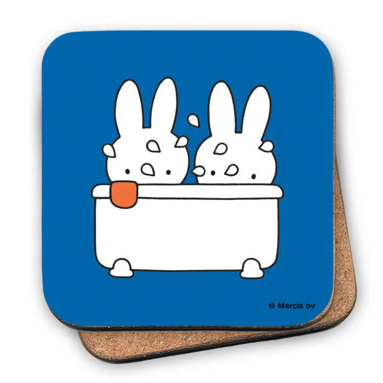 Miffy Taking a Bath Cork Coaster