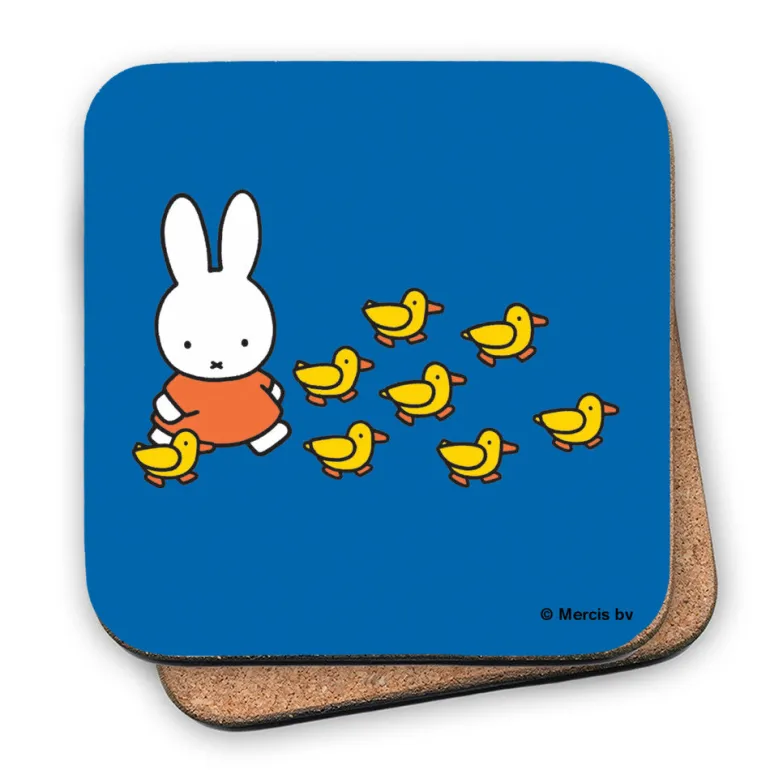 Miffy Walking with Ducks Cork Coaster