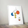 Miffy with a Planet Mobile Framed Mini Poster