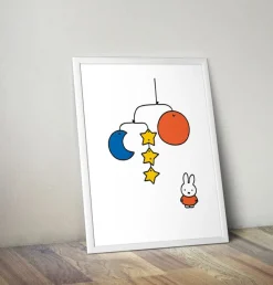 Miffy with a Planet Mobile Framed Mini Poster