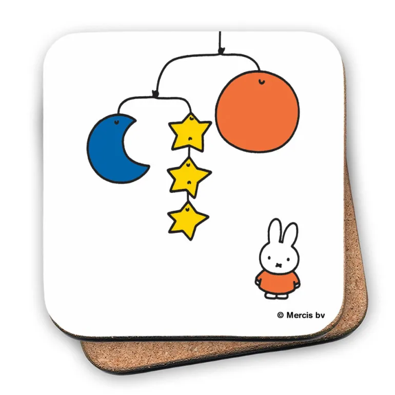 Miffy with a Planet Mobile Cork Coaster